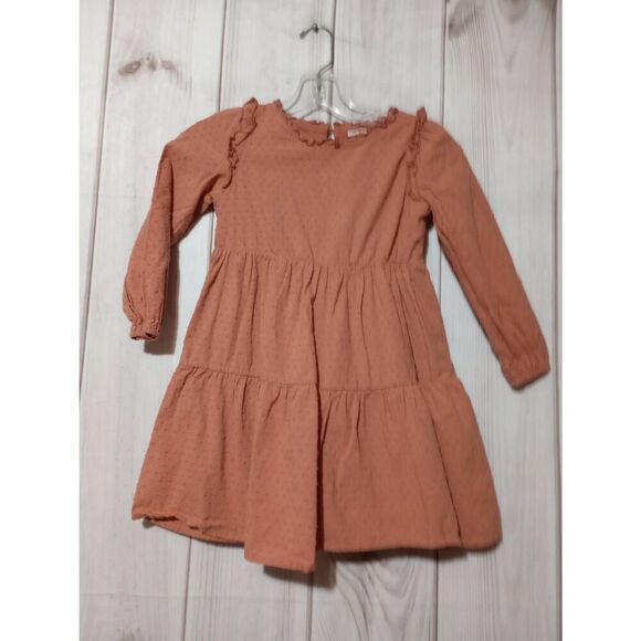 Grace Karen Dress Girls 7 Burnt Orange‎ Long Sleeve Tiered - Picture 1 of 8